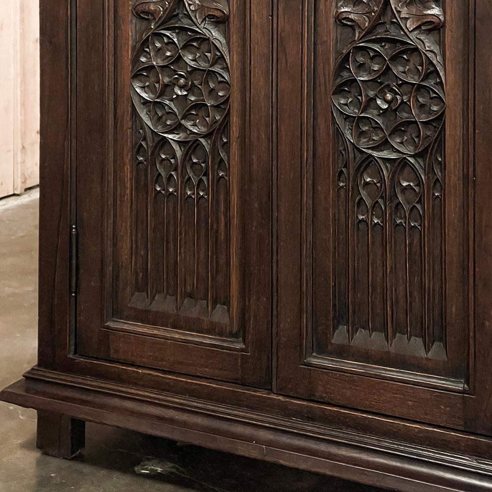 Antique Petite French Gothic Bonnetiere ~ Cabinet 12