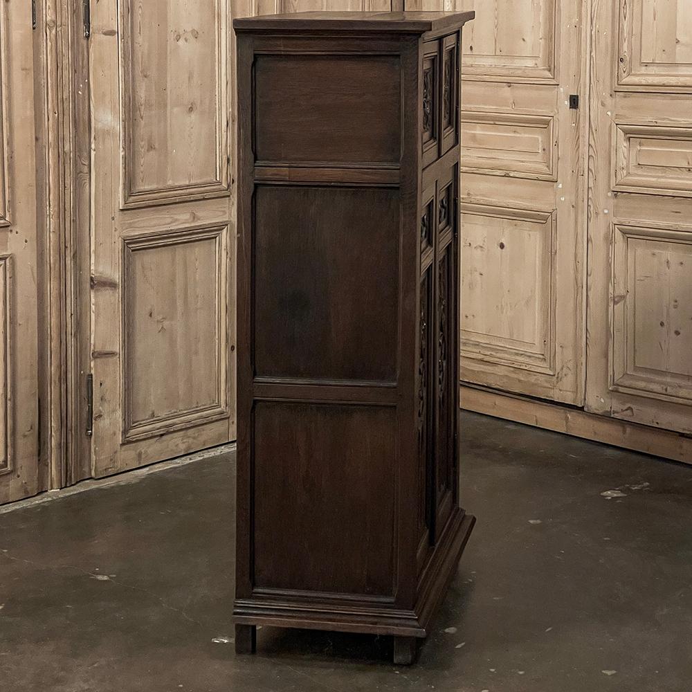 Antique Petite French Gothic Bonnetiere ~ Cabinet 13