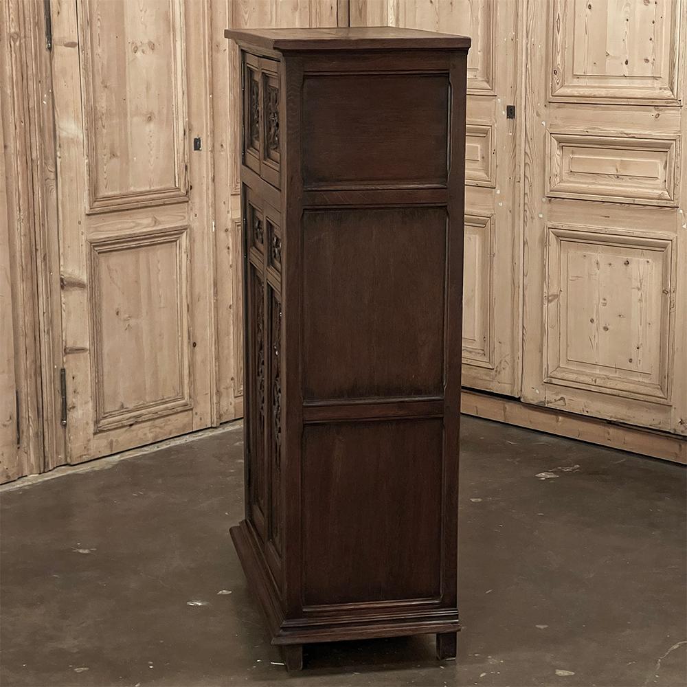 Antique Petite French Gothic Bonnetiere ~ Cabinet 14