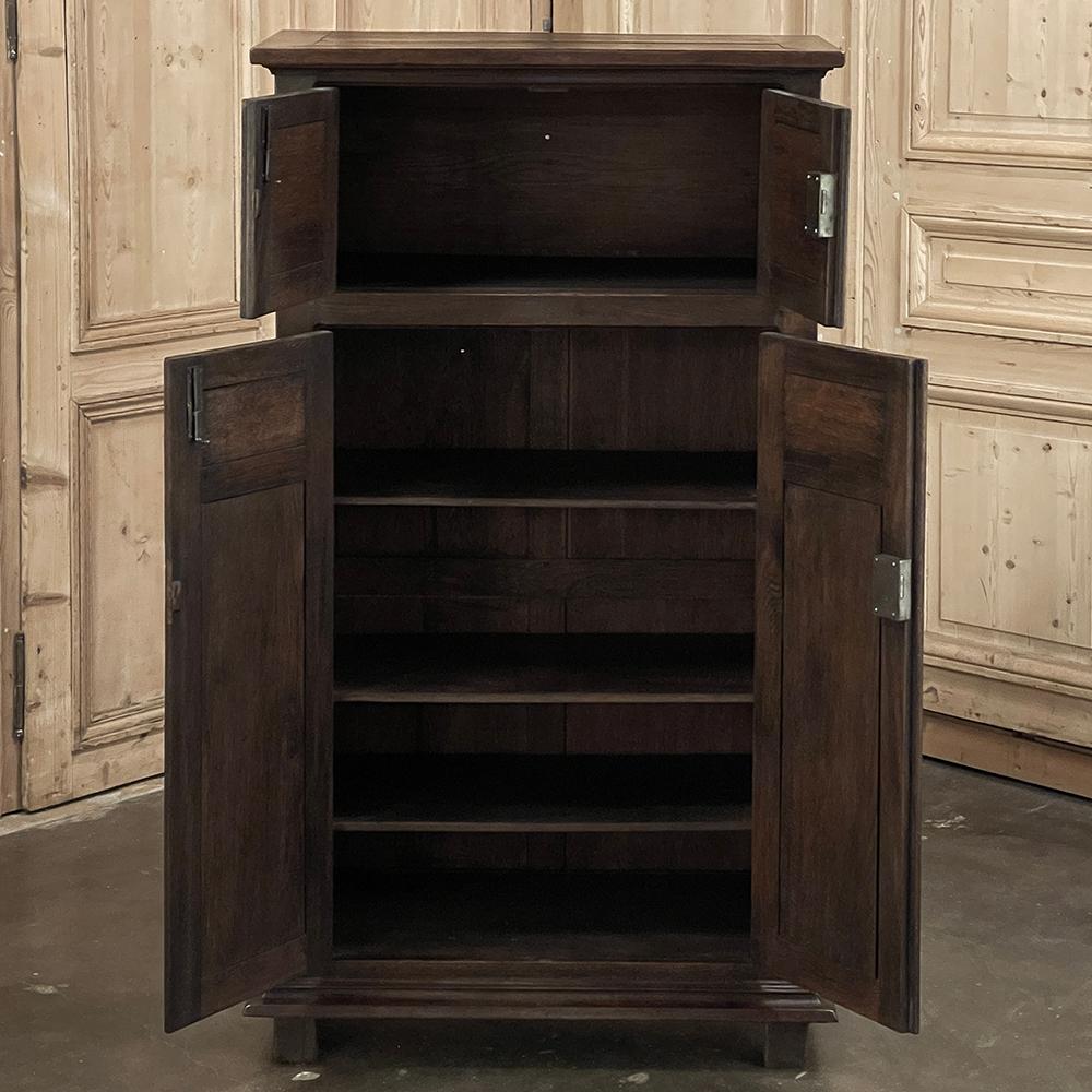 20th Century Antique Petite French Gothic Bonnetiere ~ Cabinet