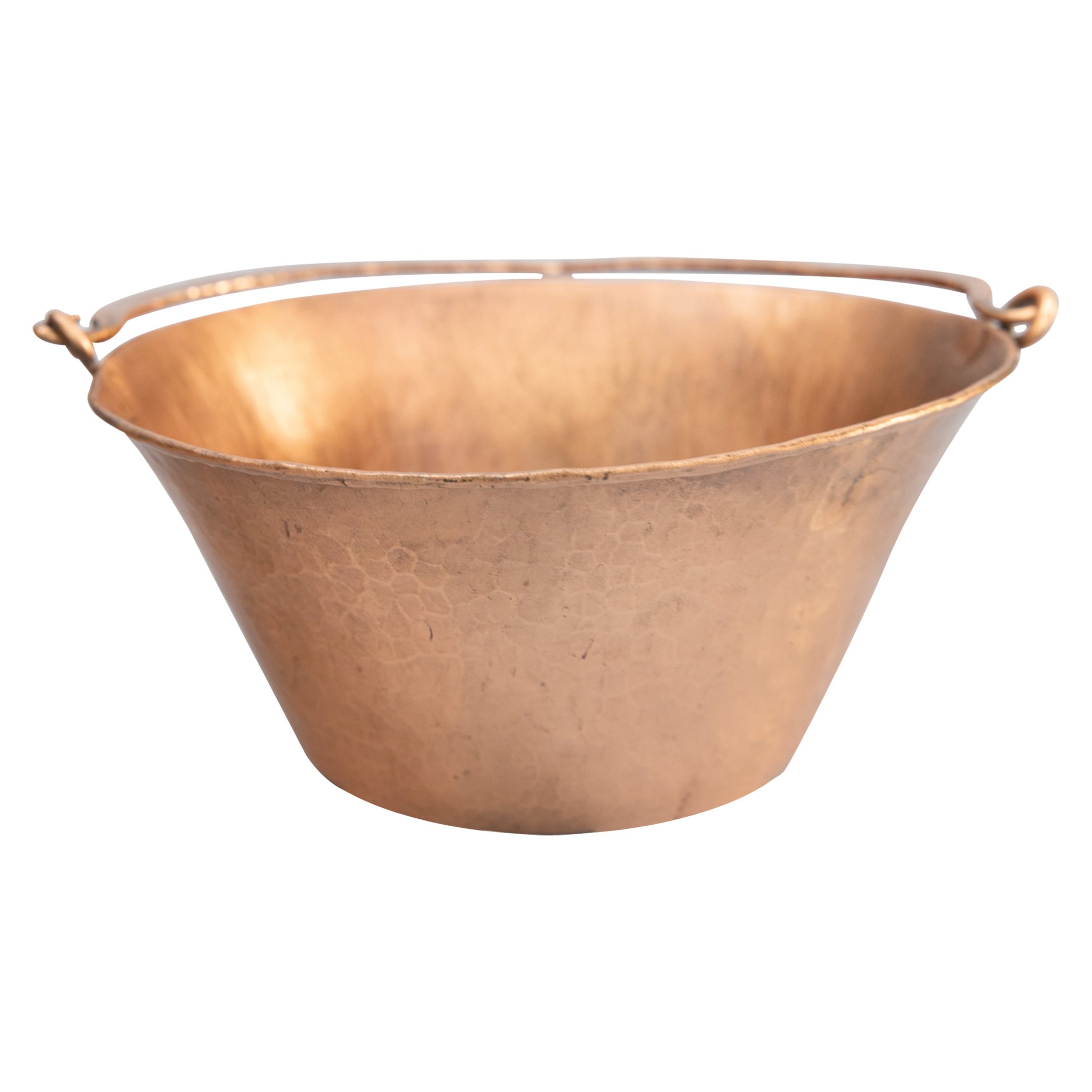 Antique Petite French Hammered Copper Pot Planter
