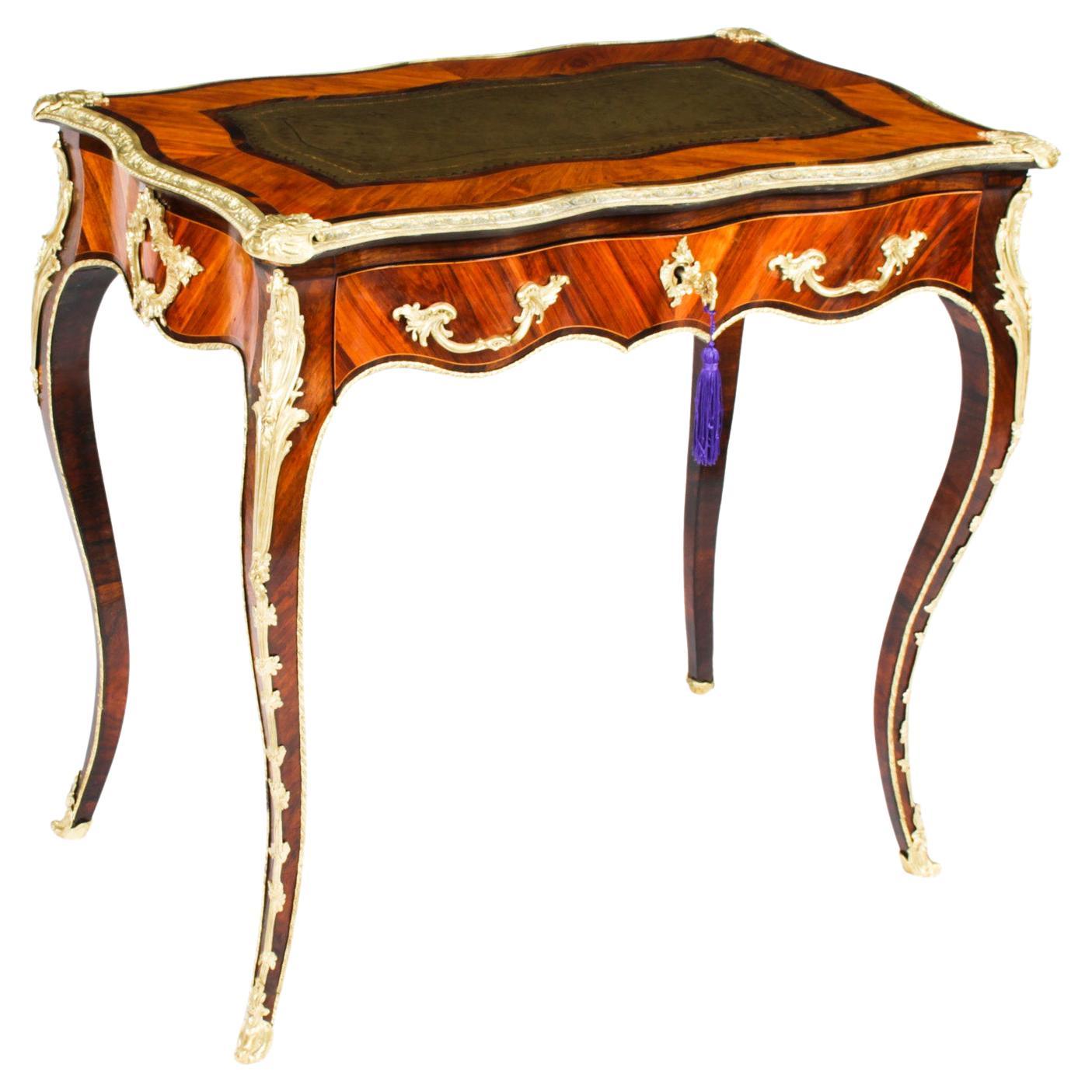 Antique French Petite Ormolu Mounted Bureau Plat XIX secolo
