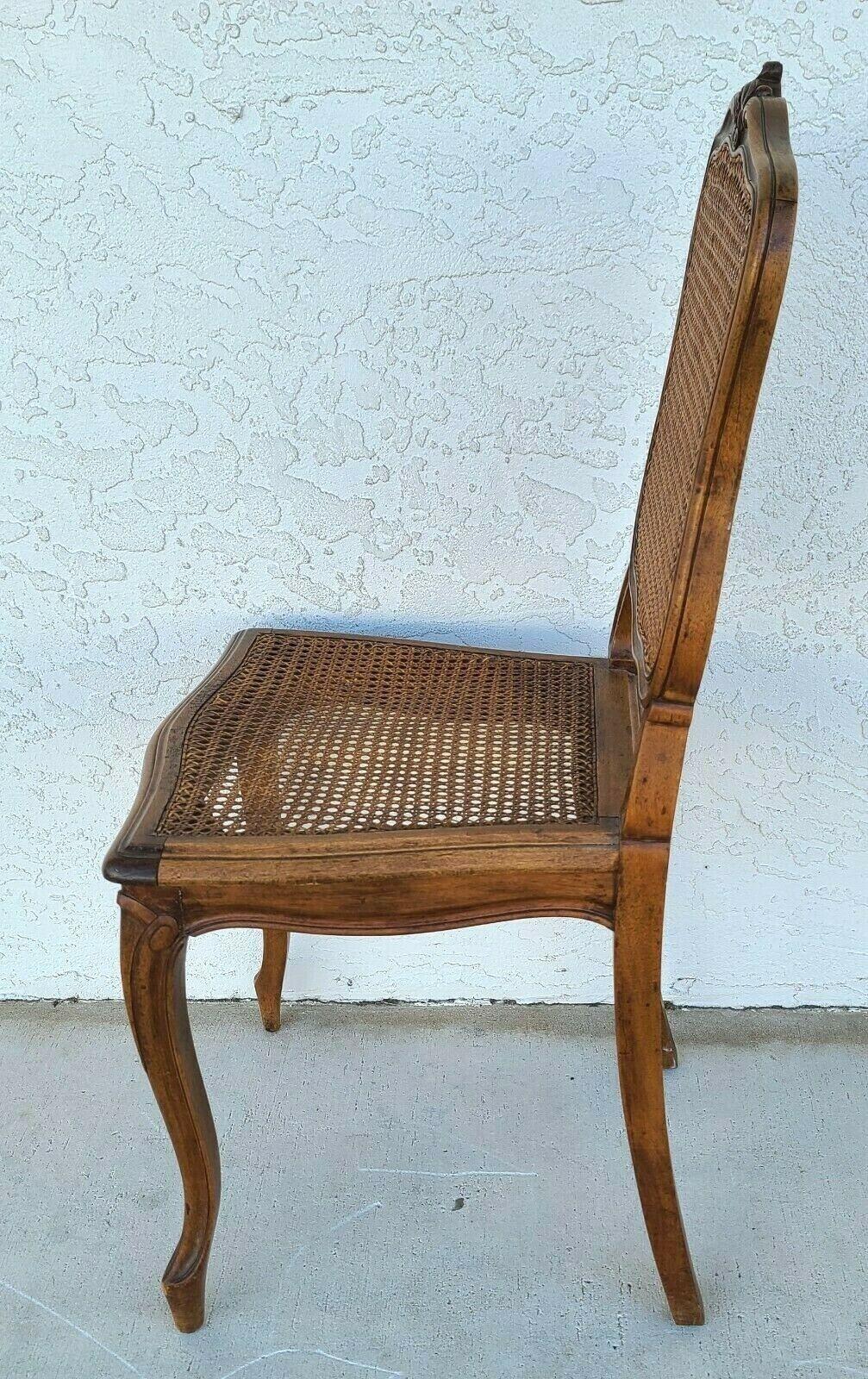 Antique Petite French Provincial Walnut Cane Accent Desk Vanity Dining Chair 1