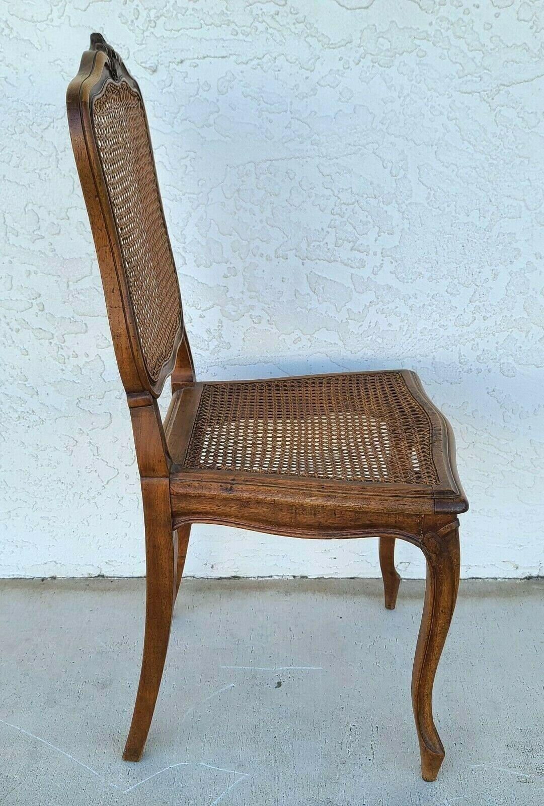 Antique Petite French Provincial Walnut Cane Accent Desk Vanity Dining Chair 3