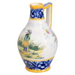 Antike Petite Französisch Quimper Ewer Krug Krug