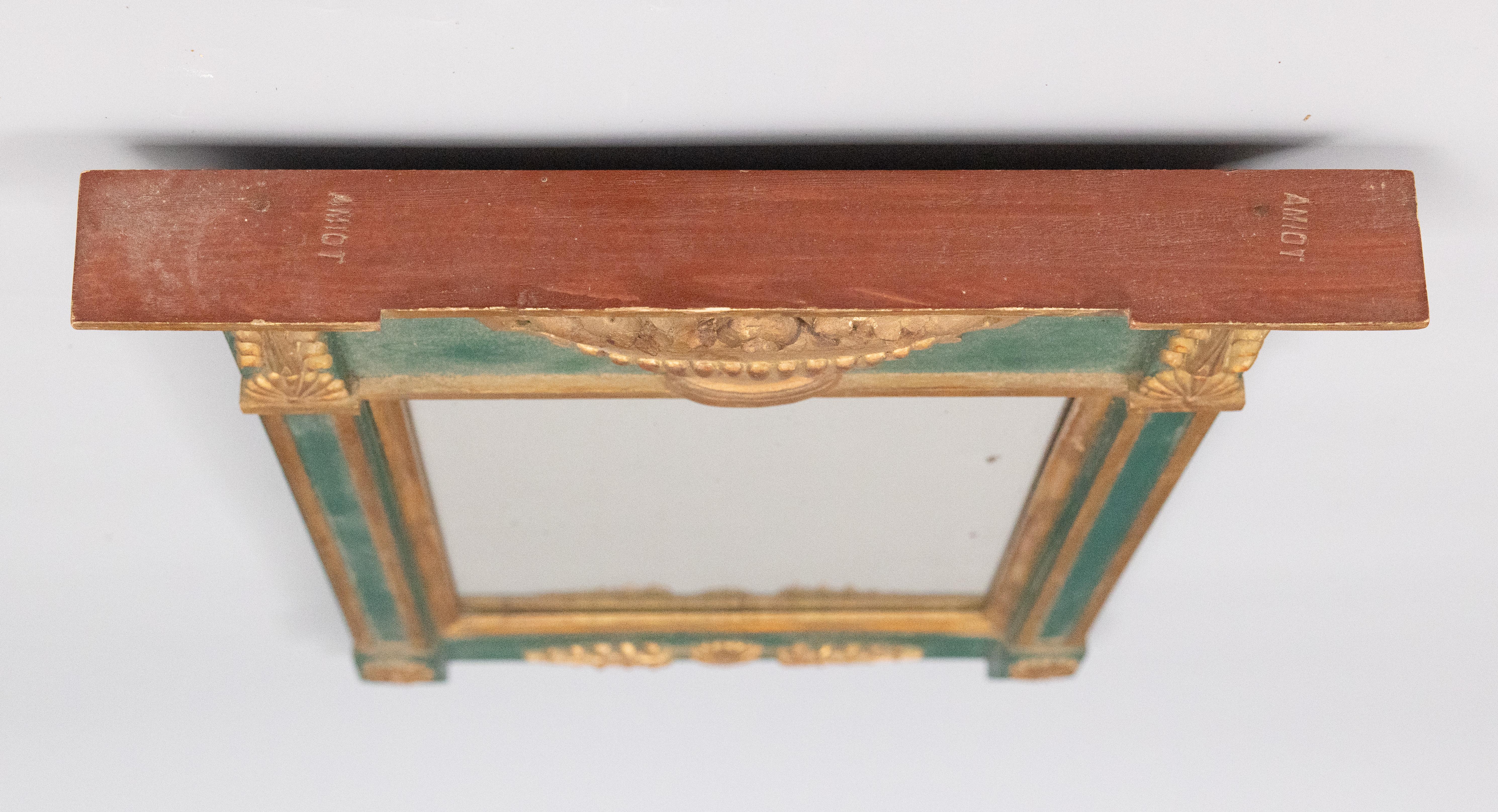 Pequeño espejo tabernáculo de madera dorada del renacimiento francés, circa 1900 Espejo en venta