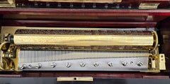 Antique Petite Mandolin Cylinder Music Box, Lecoultre Freres (?), Geneva c. 1870