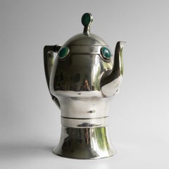 Antique Pewter Arts And Crafts Coffee Pot By William Hutton & Sons, Early 20th C