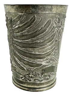 Antico boccale per birra o vino in peltro Aquila imperiale della Prussia tedesca