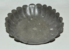 Antique Pewter Bowl with Scallop Edge