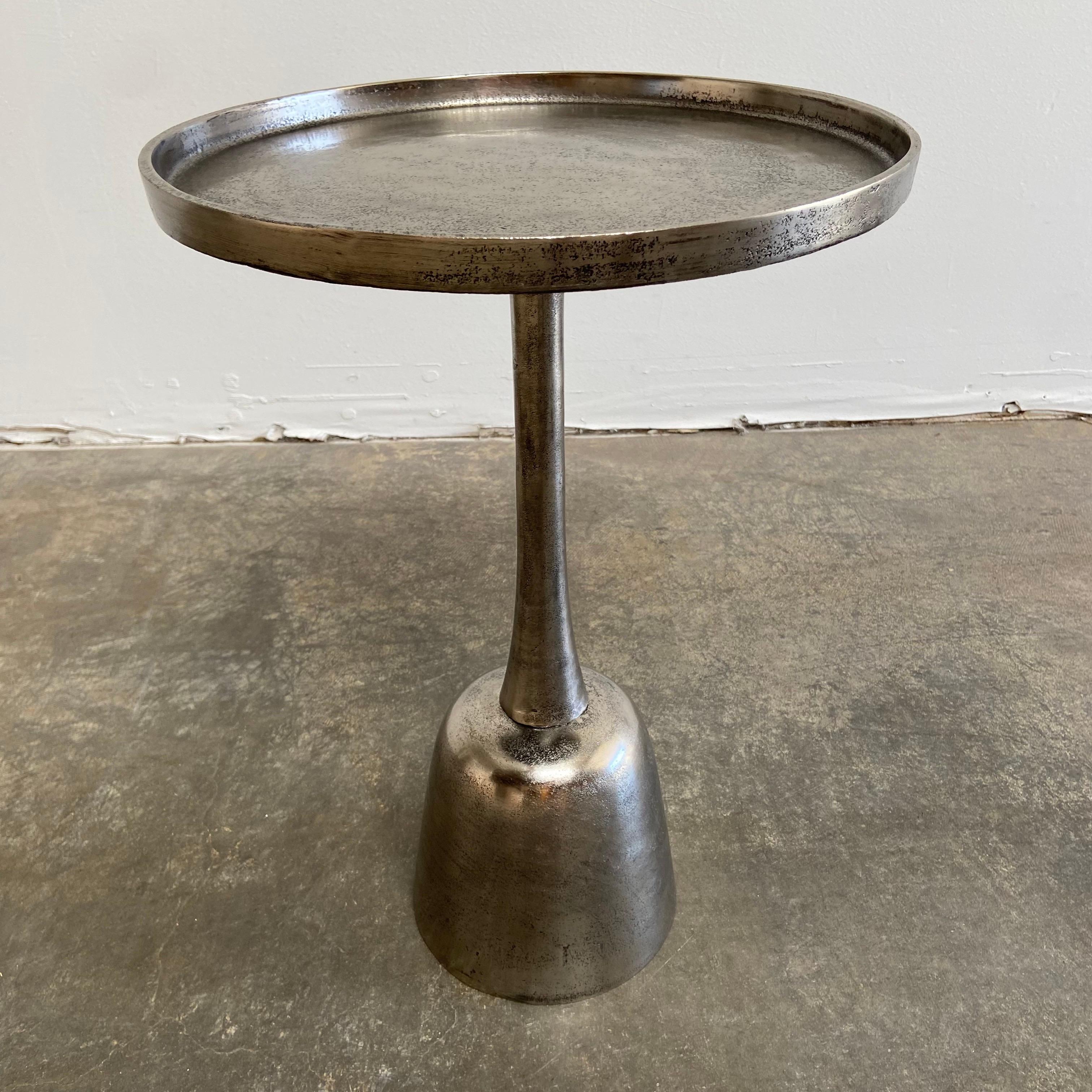 Antique Pewter Finish Side Table 5