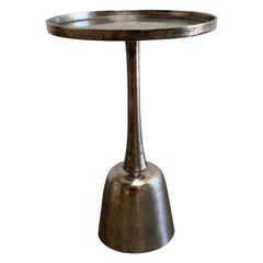 Antique Pewter Finish Side Table