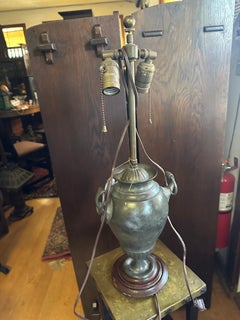 Antique Pewter Lamp Base - W7491