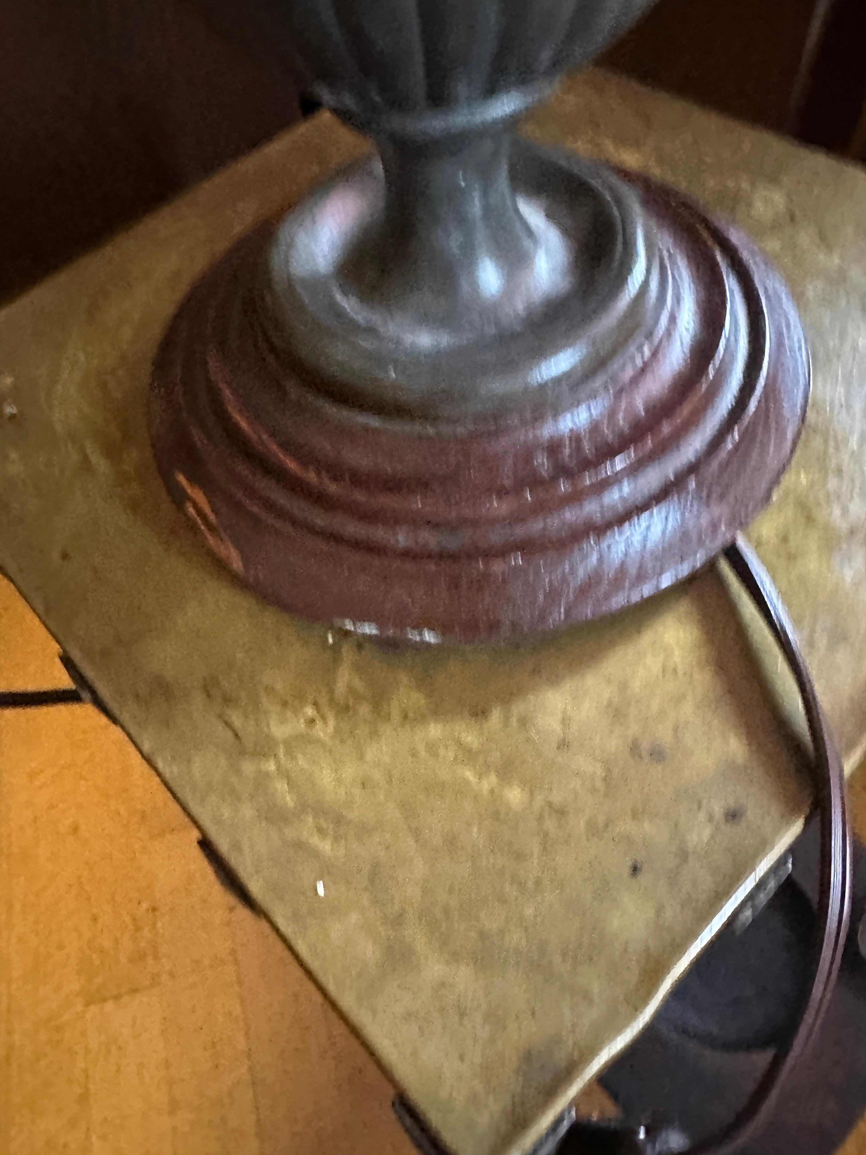 Base de lámpara de estaño antiguo - W7491 en venta 2