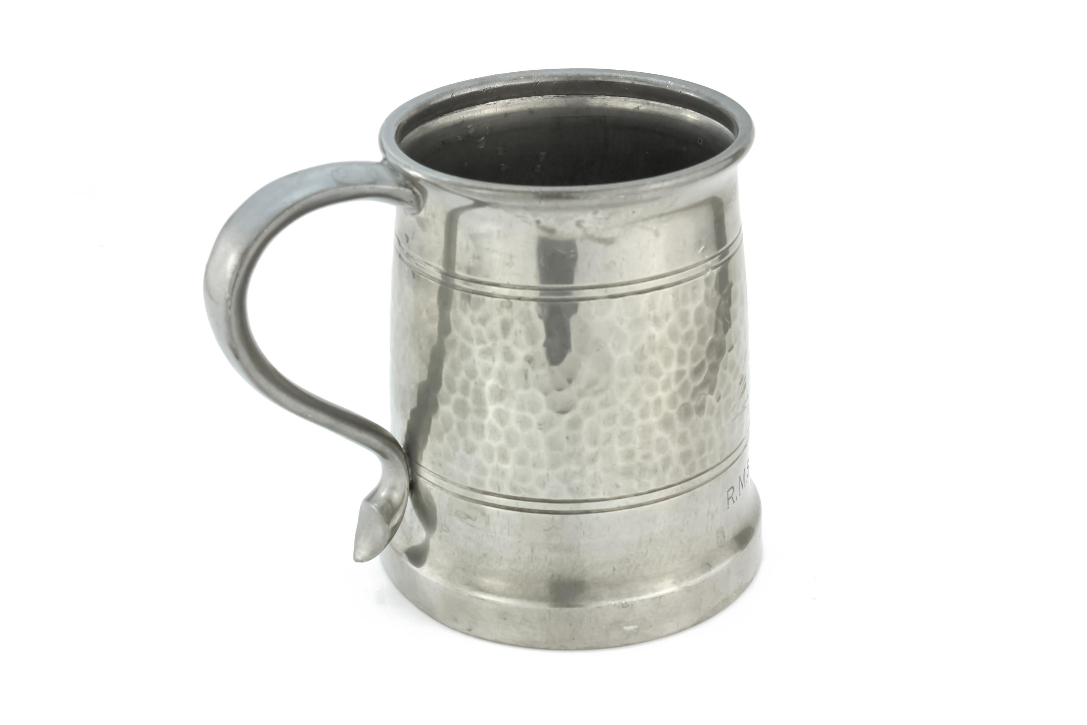 Mid-20th Century Liberty Tudric Pewter tankard made for RMS Queen Elizabeth Ship, 1938