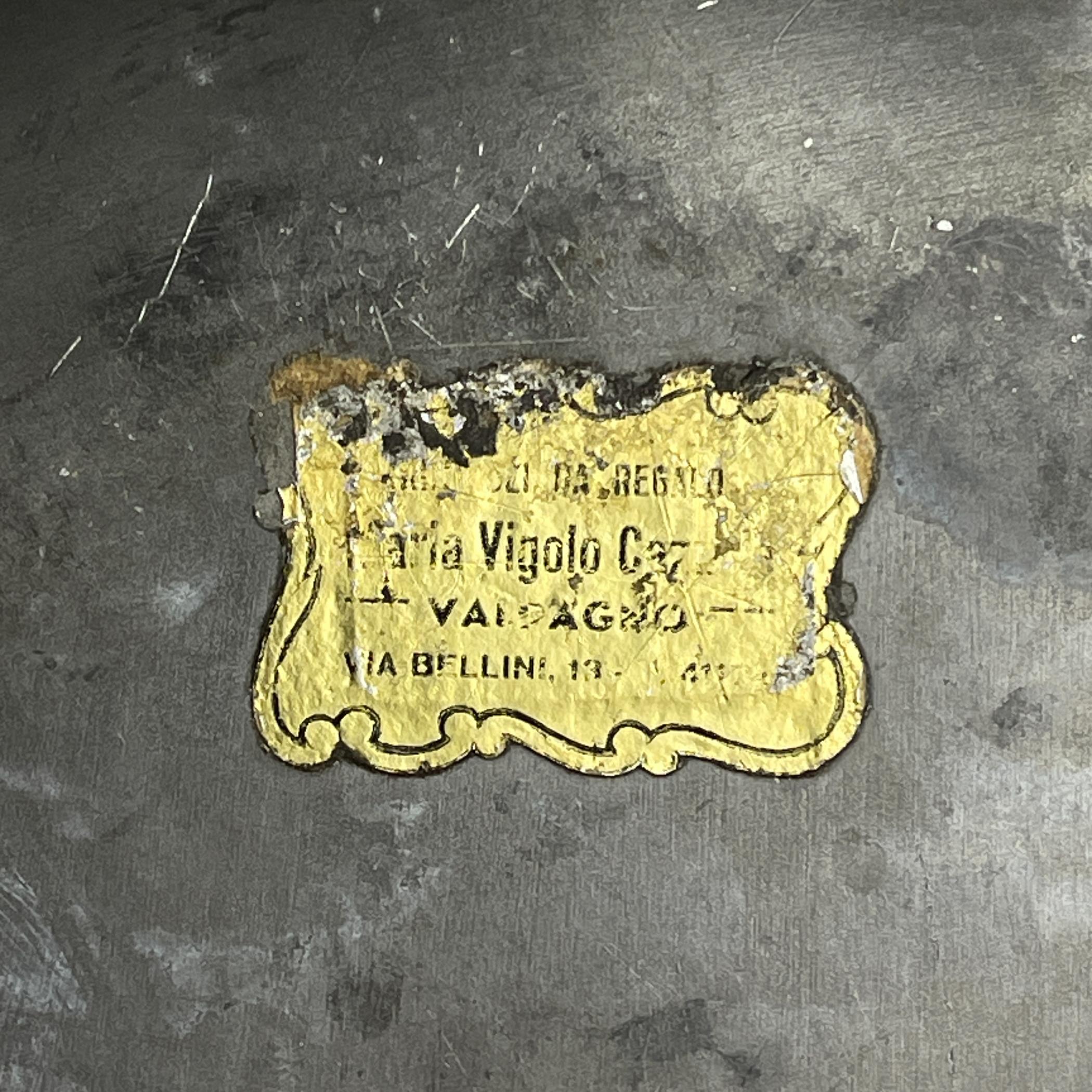 Bandeja o frutero antiguo de estaño, Italia, 1900 en venta 2