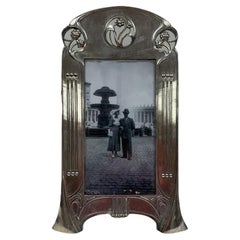 Antiker Zinn Württembergische Metallwarenfabrik Jugendstil Fotorahmen