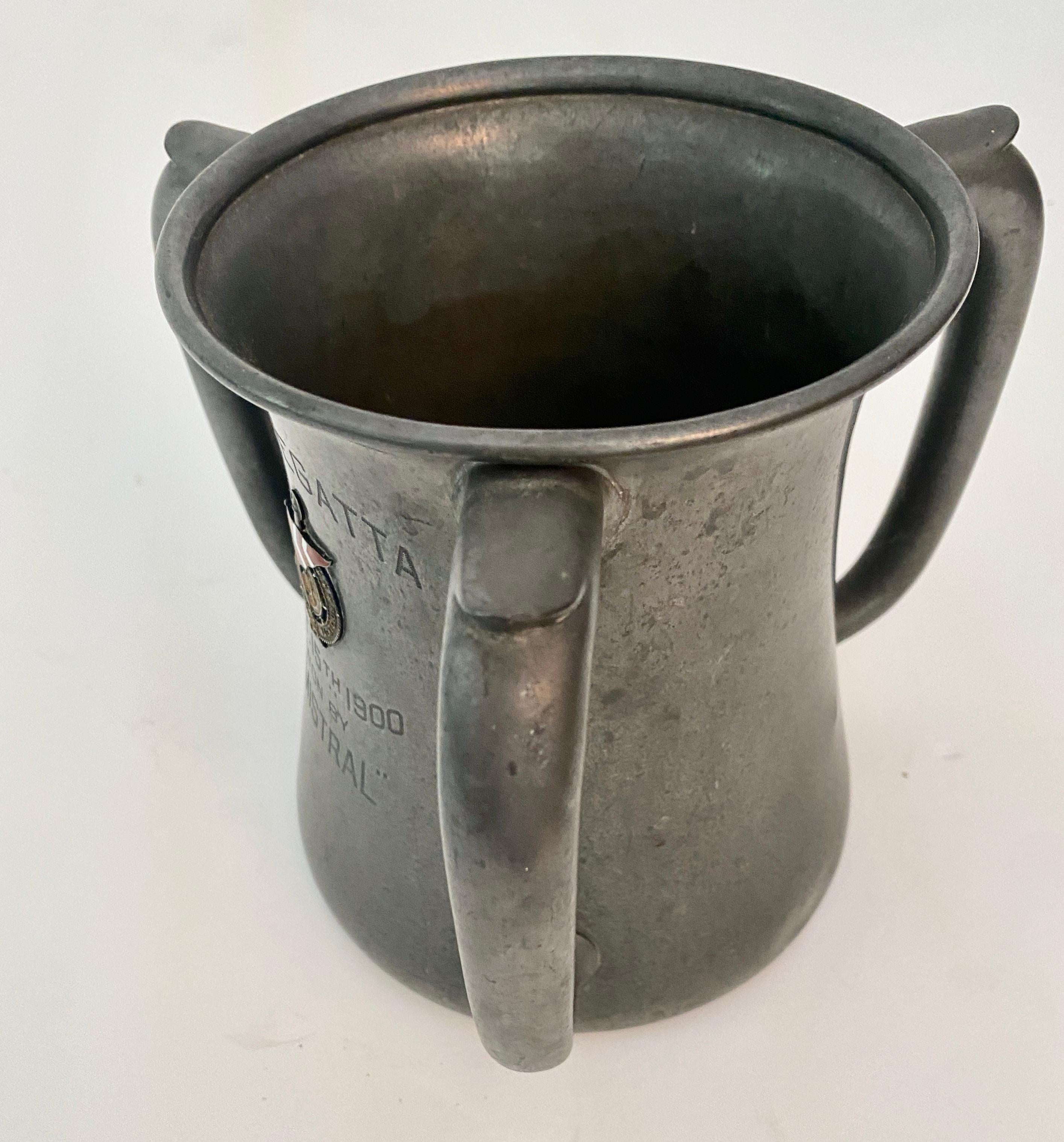 Antique Pewter Yachting Trophy, MHBYC 1900 For Sale 7