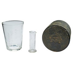Used Pharmacist's Medicine Cup, English, Glass, Apothecary Measure, Victorian