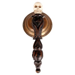 Antique pharmacy corkscrew, with stag horn skull-shaped knob, Italy 1880s.