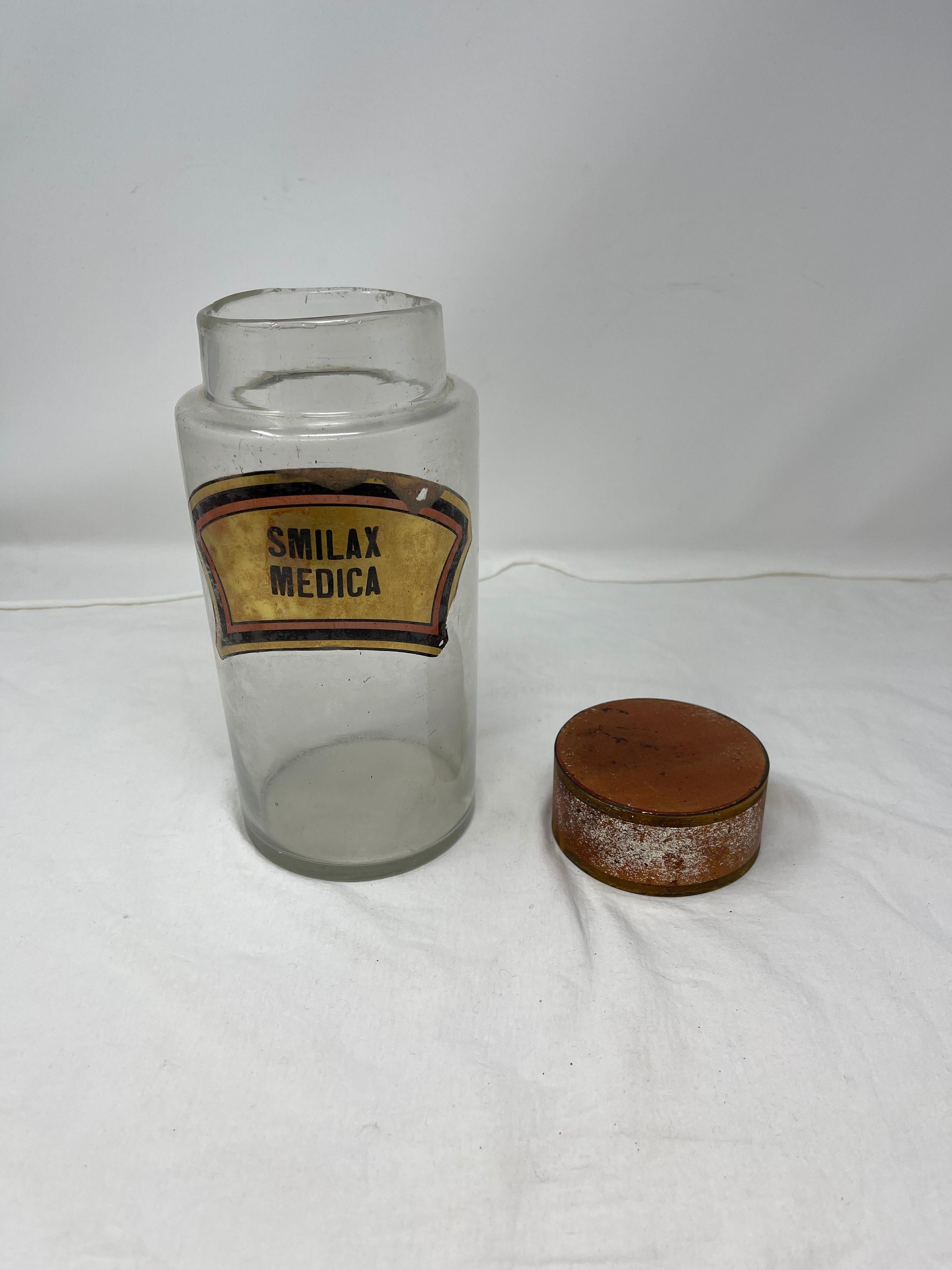 Antique Pharmacy Jar “Smilax Medica” For Sale 2