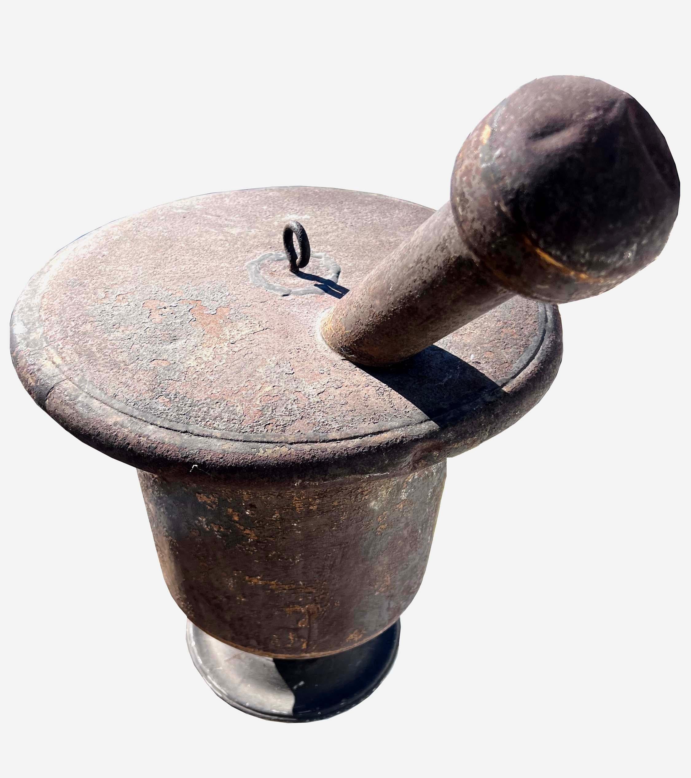 19th Century antique pharmacy sign mortar and pestle For Sale