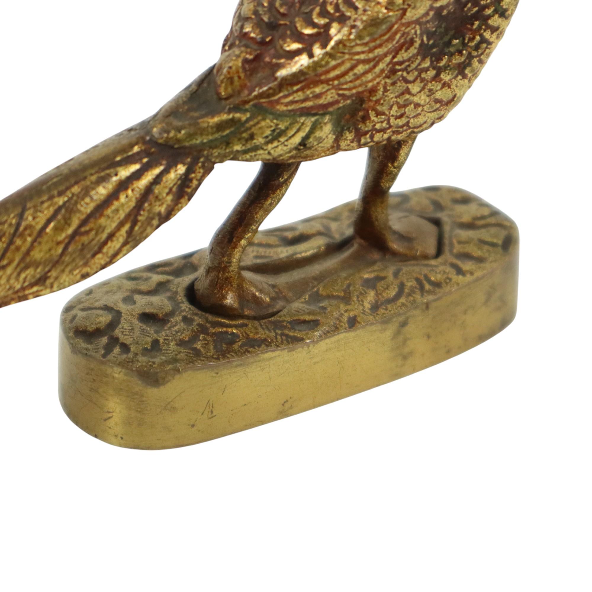 Sculpture ancienne de faisan en bronze doré 19ème siècle en vente 1