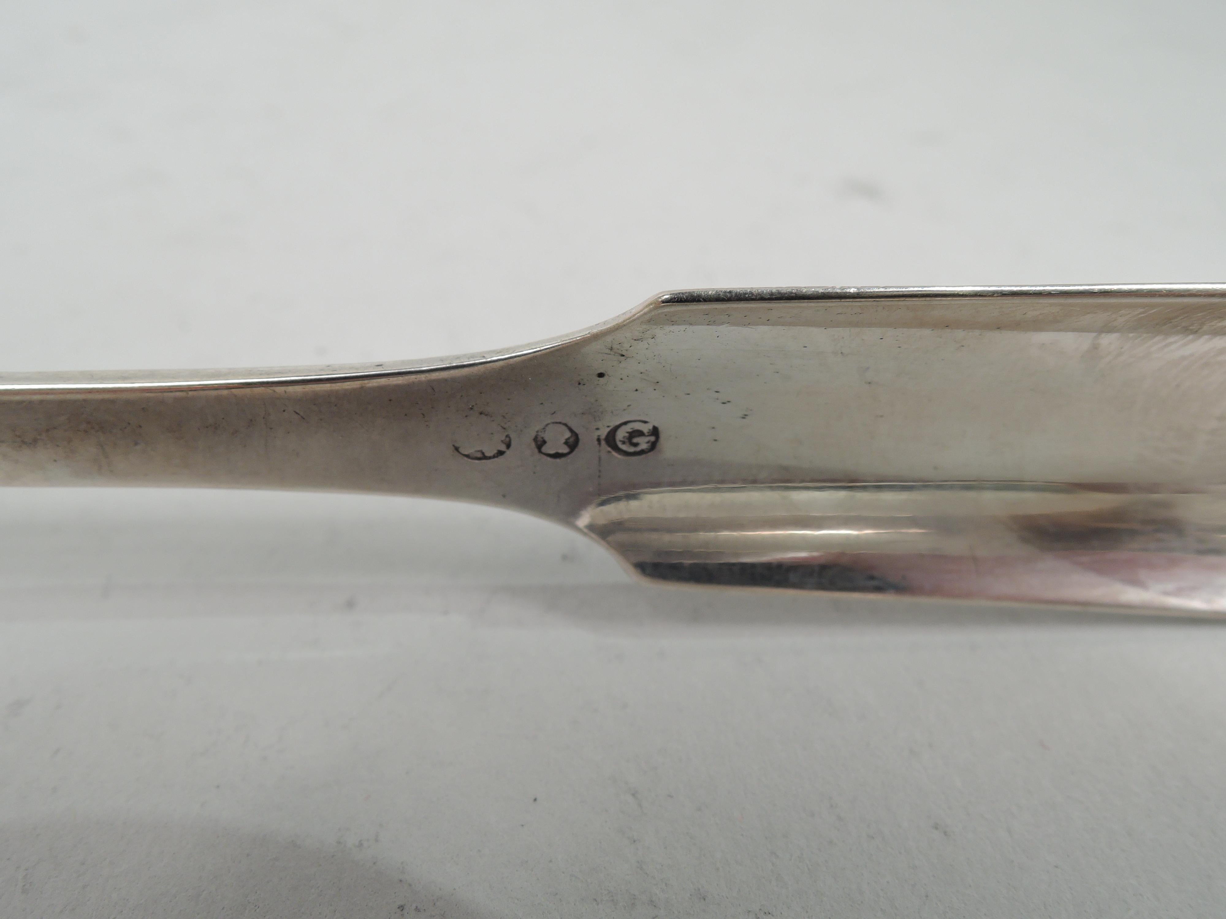 Antique Philadelphia Classical Coin Silver Sugar Tongs For Sale at 1stDibs