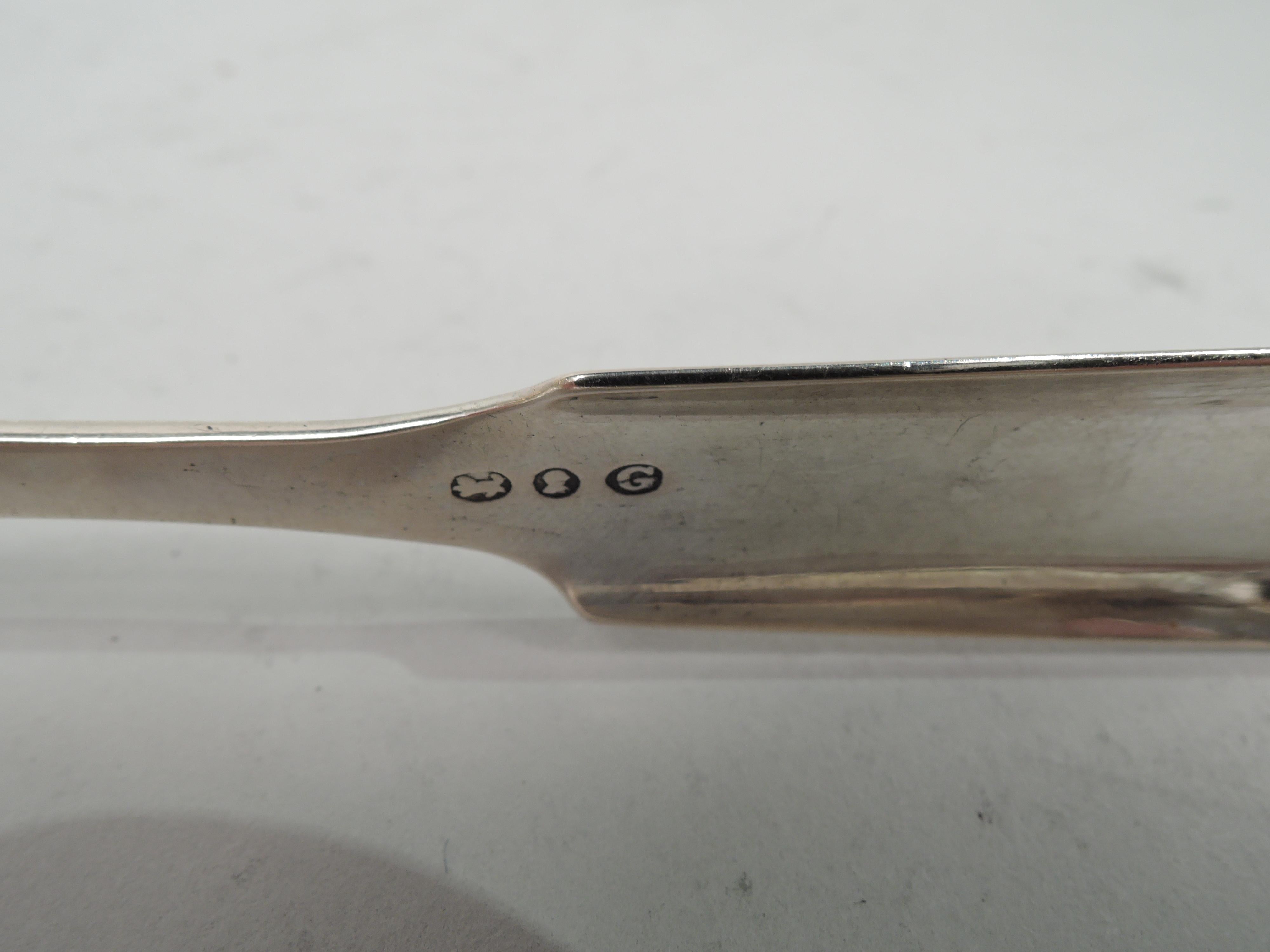 Antique Philadelphia Classical Coin Silver Sugar Tongs For Sale at 1stDibs