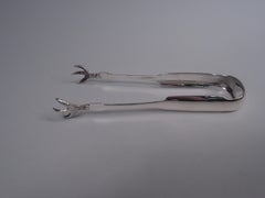 Antique Philadelphia Federal Coin Silver Ice Tongs