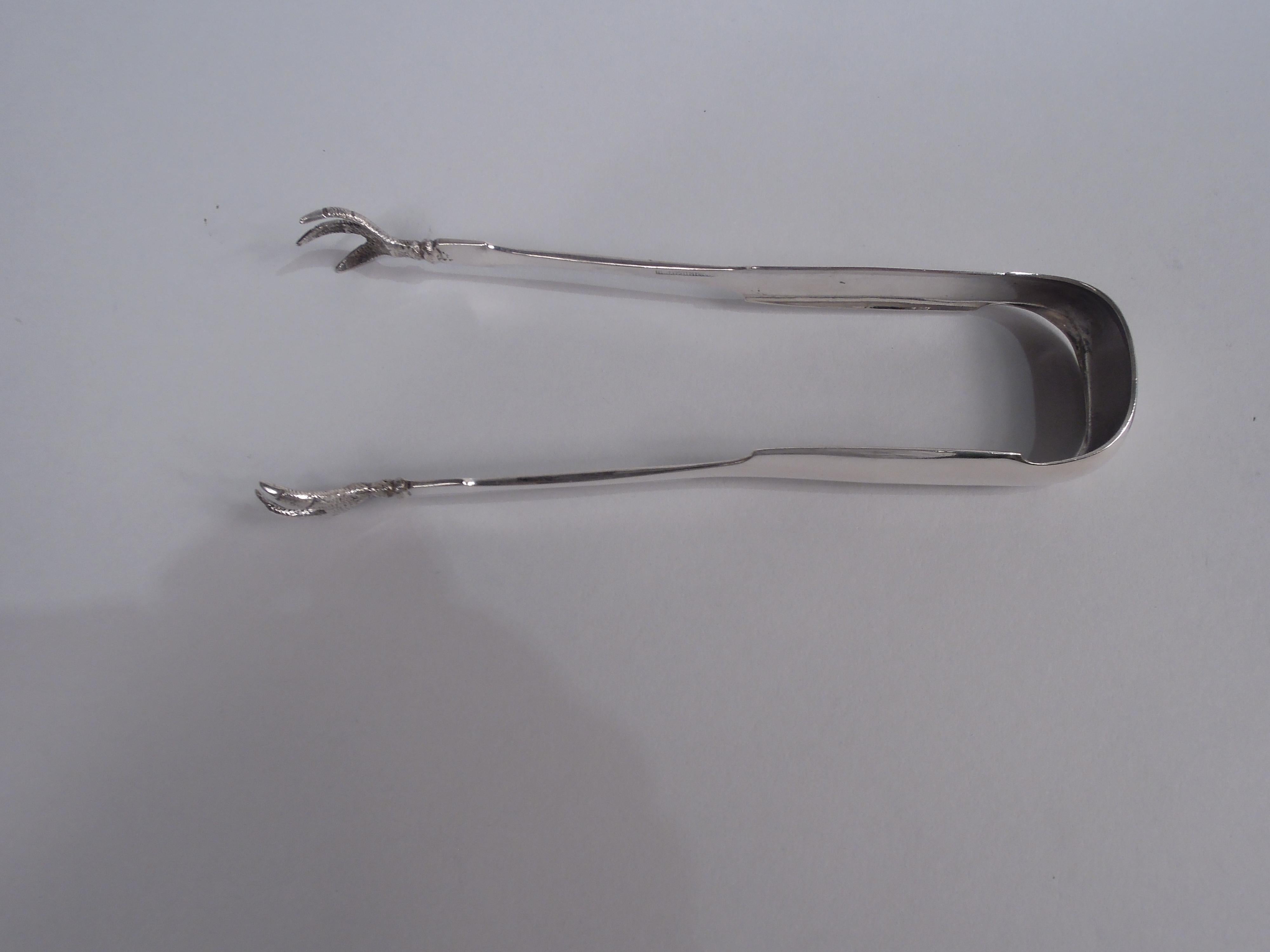 American Antique Philadelphia Federal Coin Silver Ice Tongs For Sale