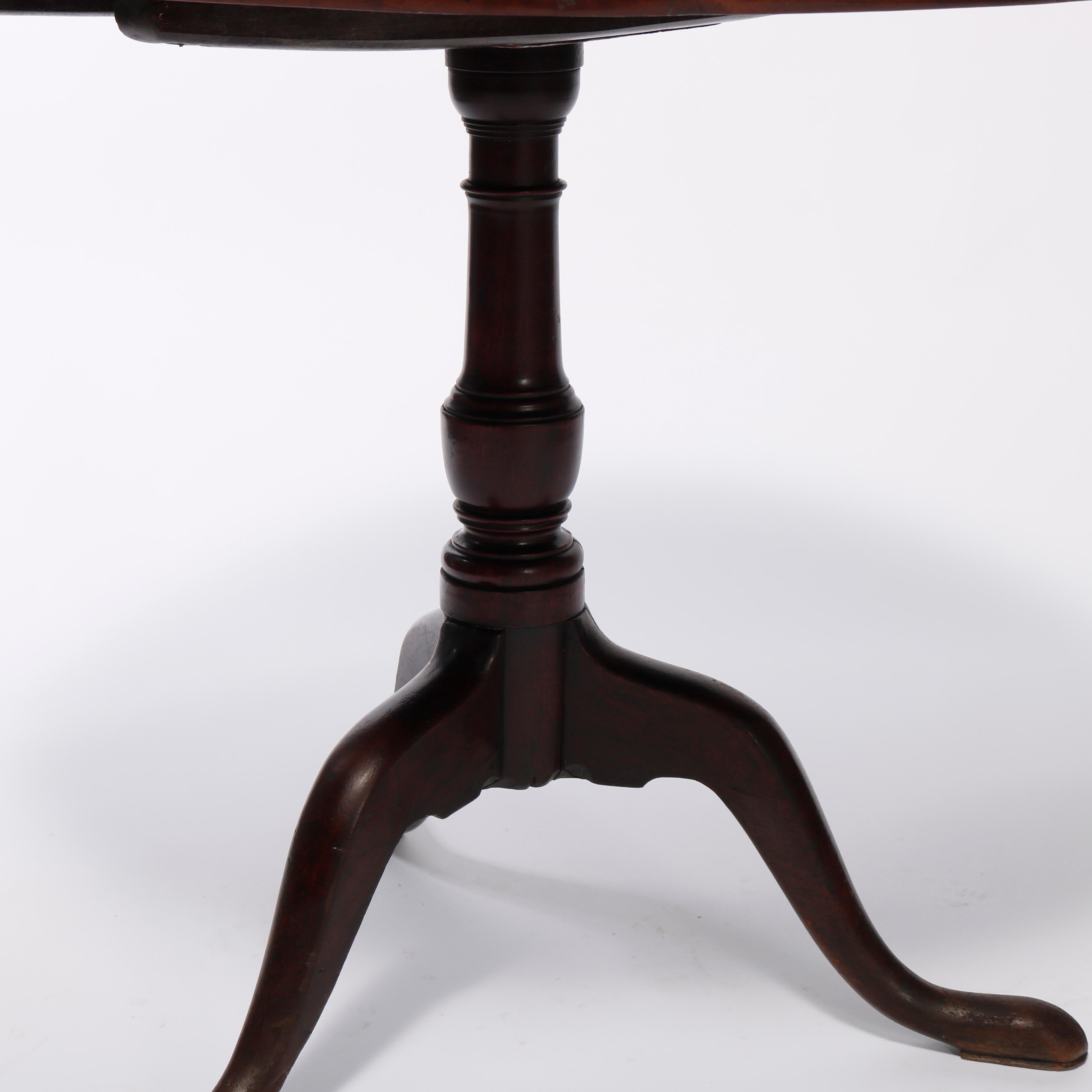 Antiker antiker Philadelphia Queen Anne-Tisch aus Nussbaum mit Kachelplatte, um 1760 im Angebot 7