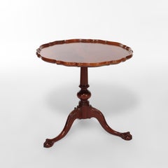 Antique Philadelphia School Chippendale Mahogany Pie Crust Stand c1930