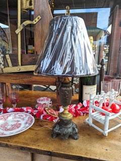 Antique Phillipe H. Mourey Lamp Gilded Bronze French Signed Cherubs and Beetles