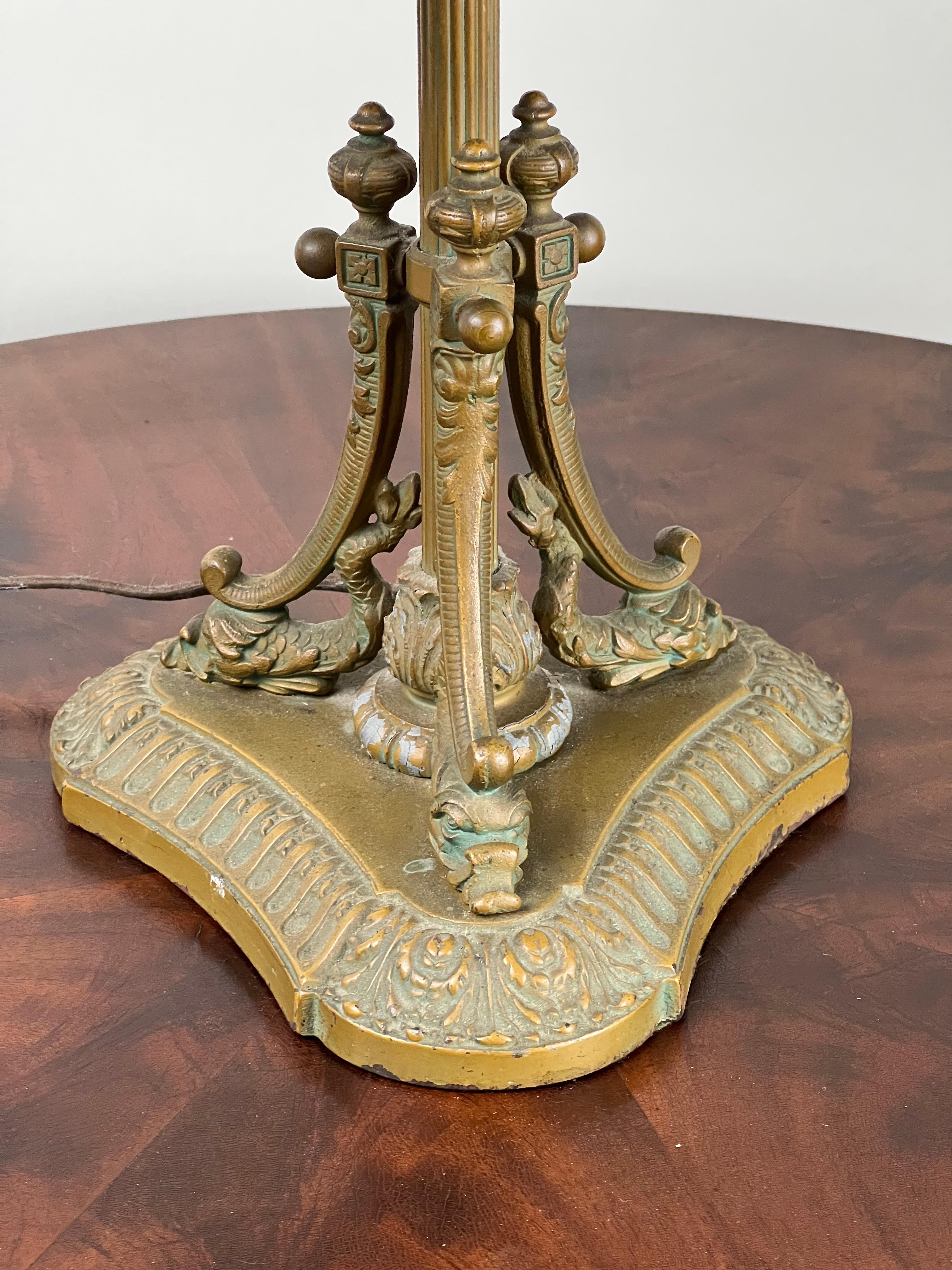 Antique Phoenix School Arts and Crafts Reverse Painted Lamp c. 1920 For Sale 1