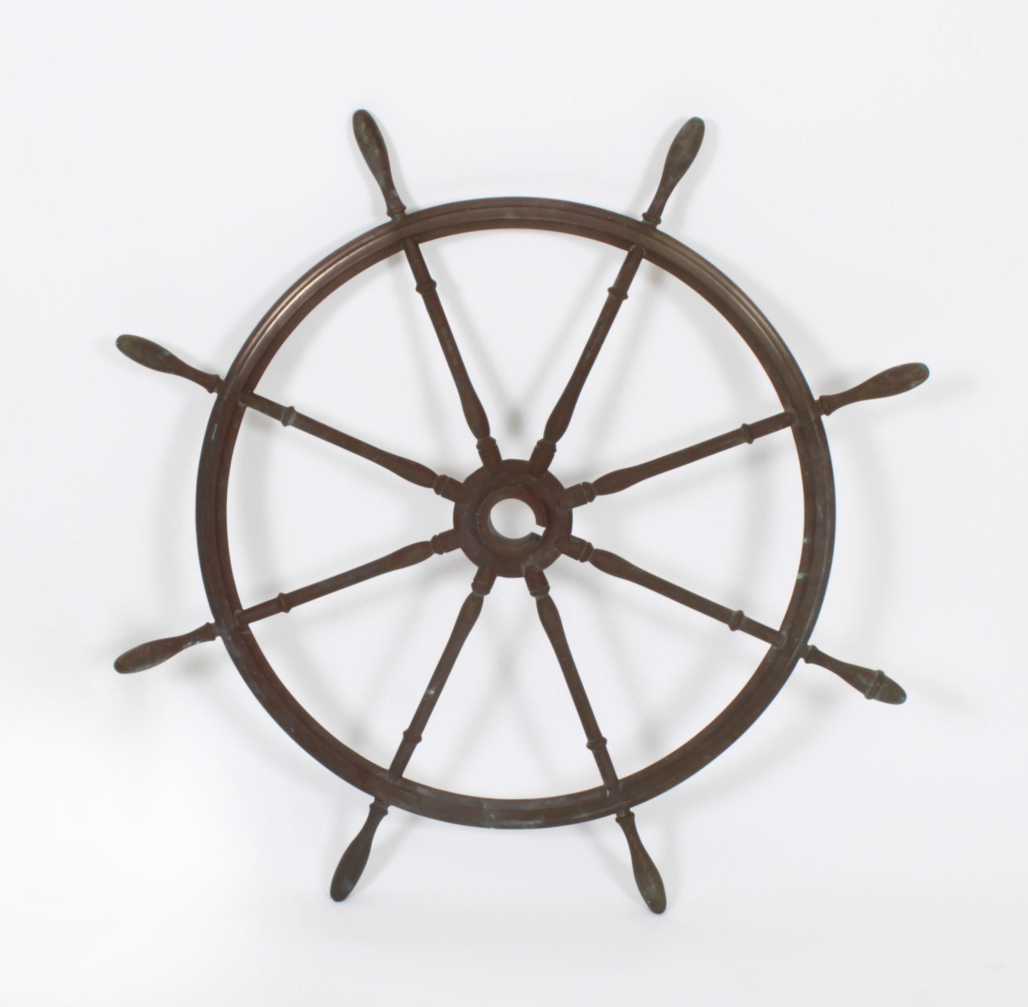 Antique Phosphor Bronze World War 1 Submarine Wheel, 20th C For Sale 1