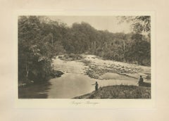 Antique Photo Gravure of Soengei Boewaya River, Sumatra, Indonesia, 1910