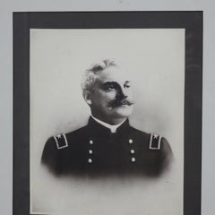 Antique Photograph of Man in Military Uniform, Framed, C1860