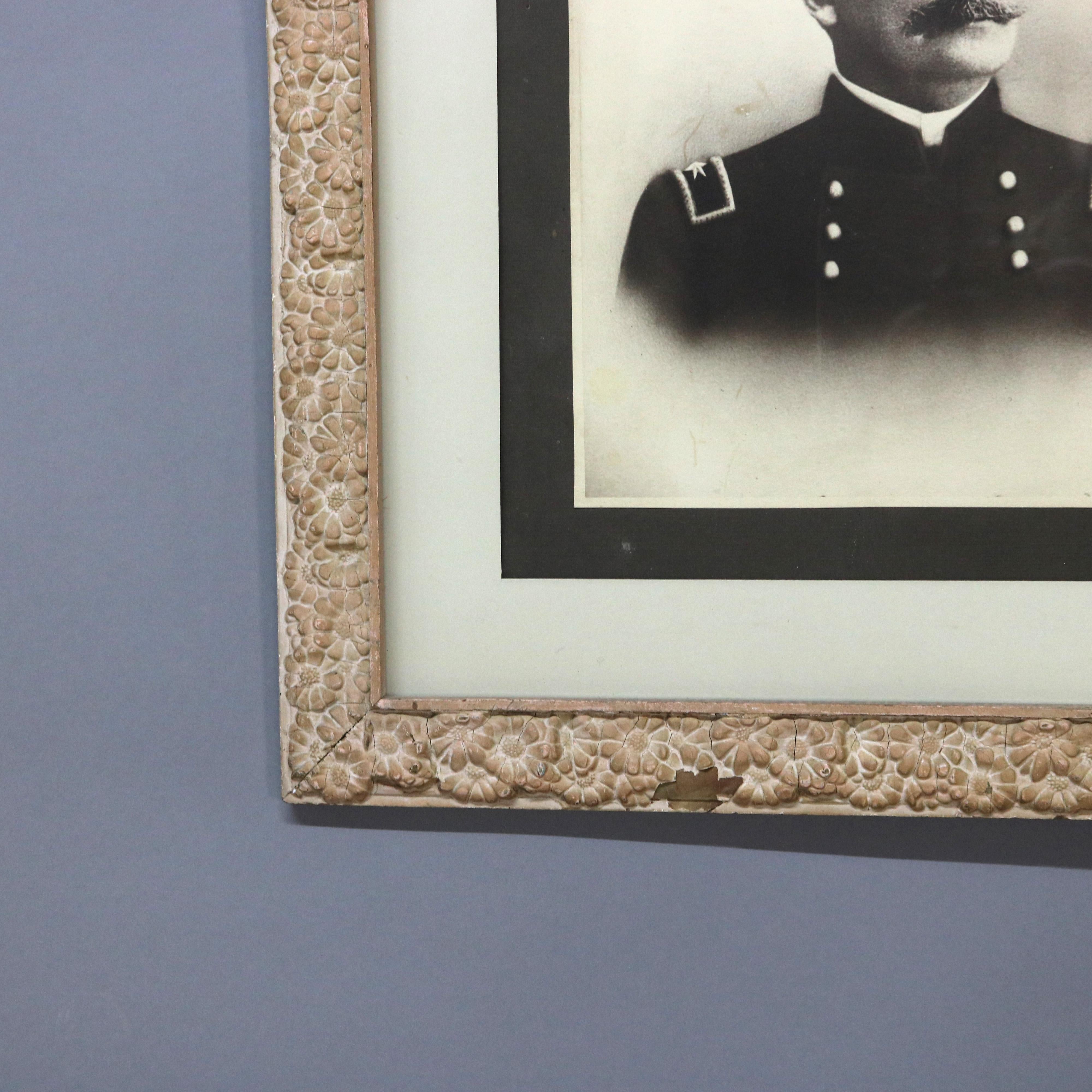 19th Century Antique Photograph of Man in Military Uniform, Framed, C1860 For Sale