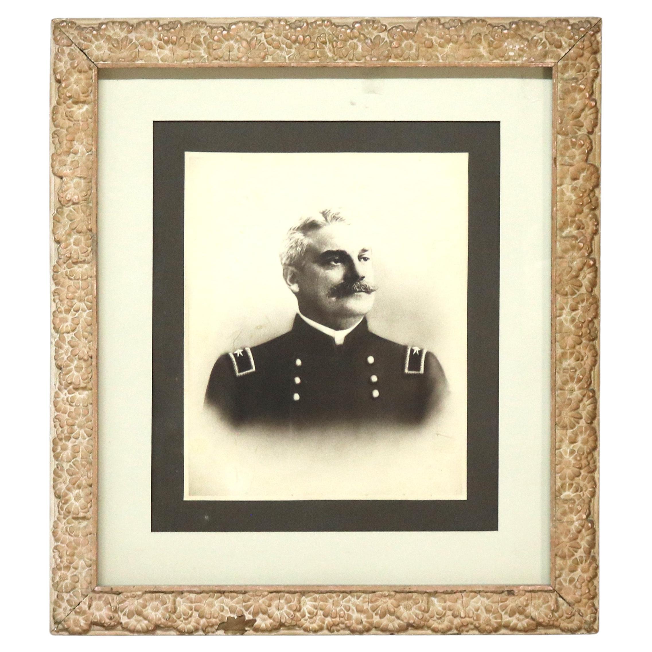 Antique Photograph of Man in Military Uniform, Framed, C1860 For Sale