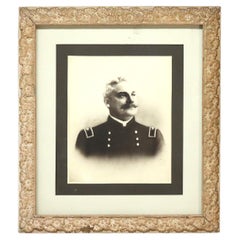Fotografía antigua de hombre con uniforme militar, enmarcada, C1860