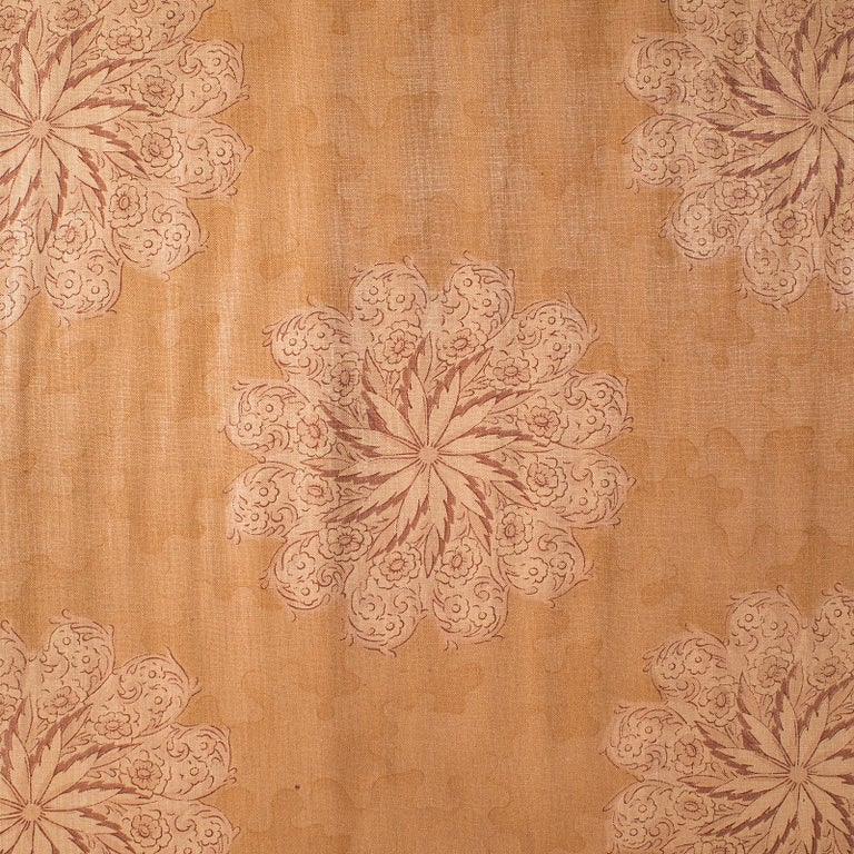 Fabric Antique Photographer's Prop Screen, English, 3 Fold, Privacy, Room Divider, 1900 For Sale