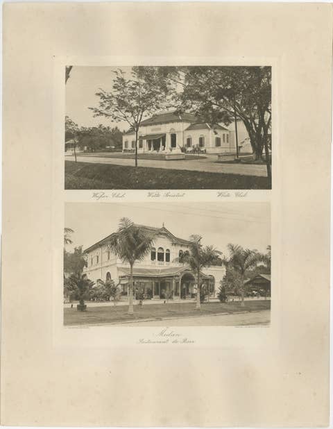 Antique Photogravures of Medan’s White Club & Restaurant de Boer, Sumatra c.1900