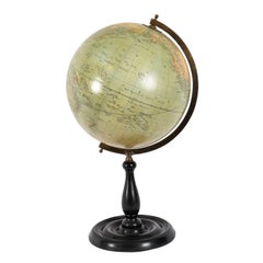 Antique Physical and Political Library Globe Merzbach & Falk Brussels Dated 1881