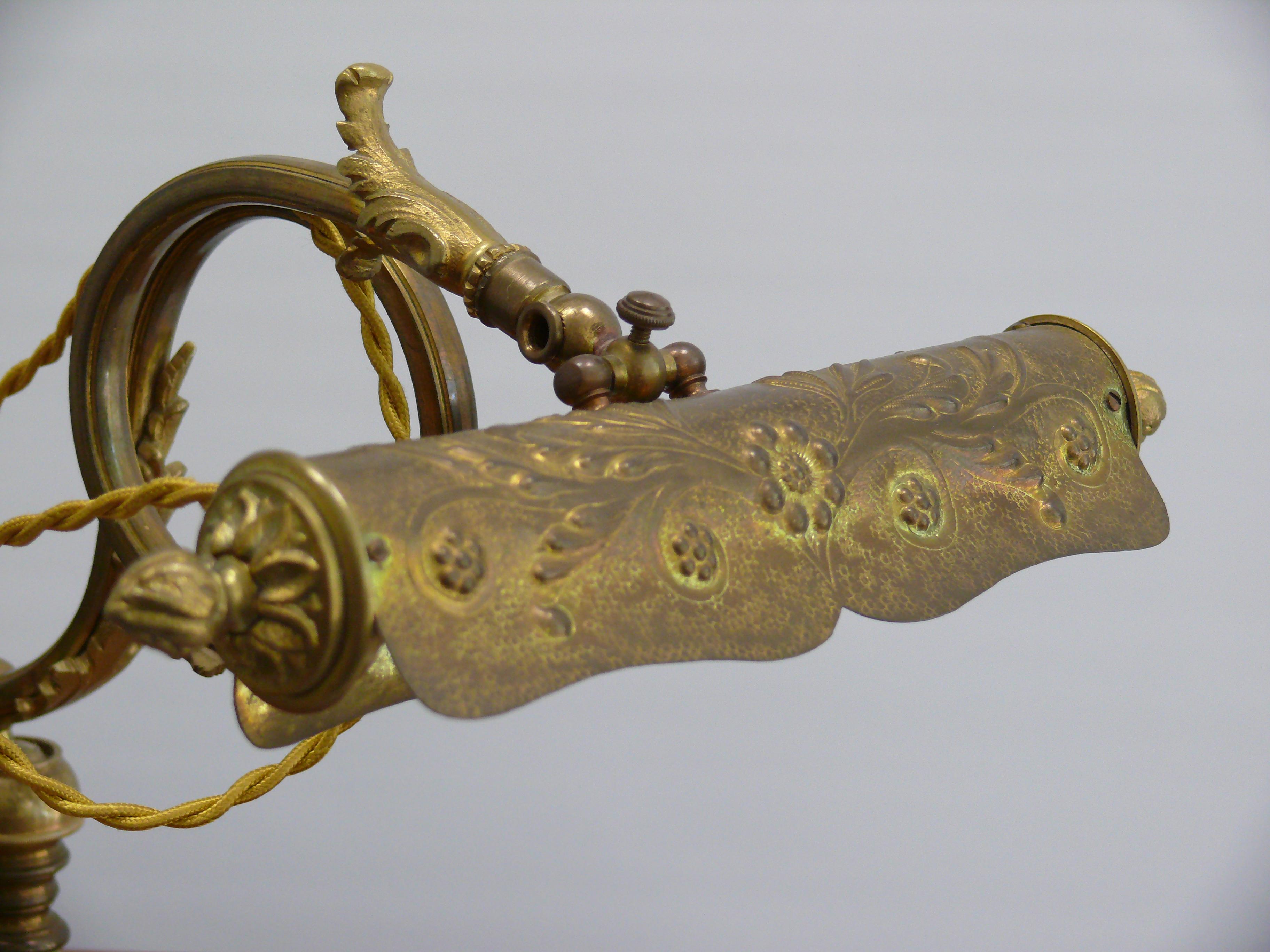 Lampe de piano ancienne, France, 1900 Bon état à Schwerin, MV