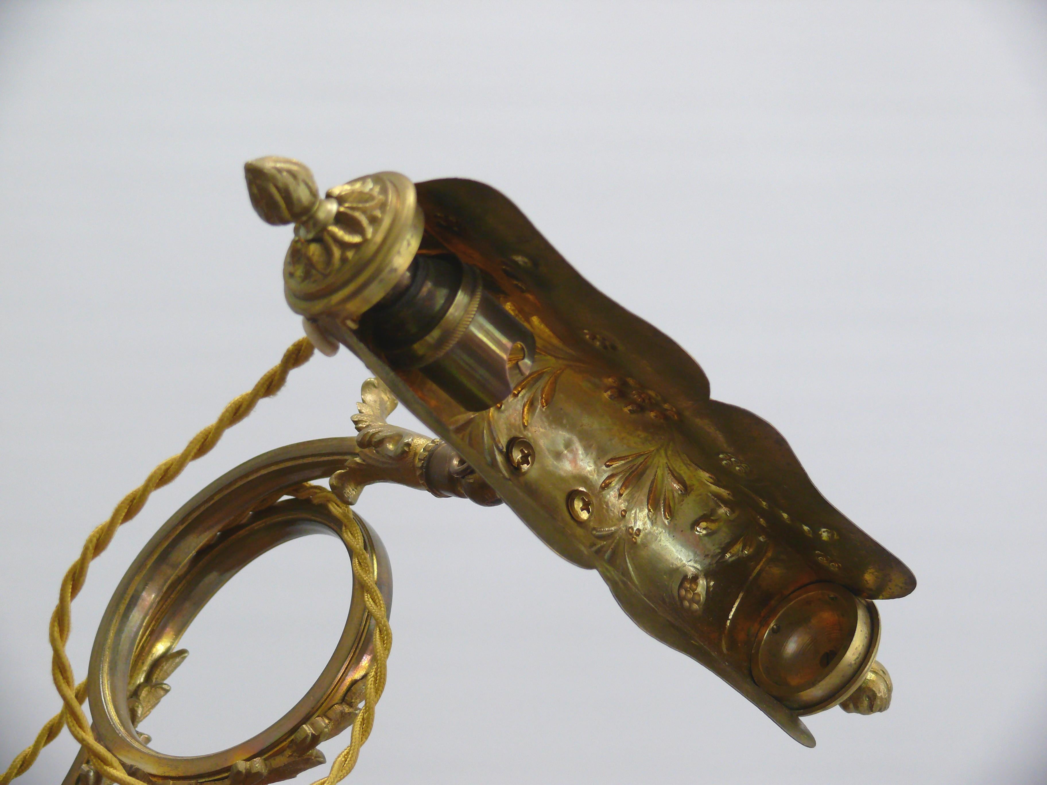Métal Lampe de piano ancienne, France, 1900