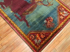 Antique Pictorial Deer Rug
