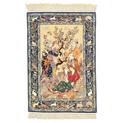 Antique Pictorial Esfahan Rug - Late of 19th Century Picturial Esfahan Rug