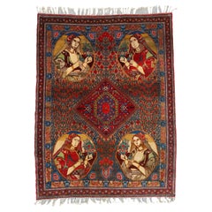 Antiker malerischer Kaskhai-Teppich – Kaskhai-Teppich aus dem späten 19. Jahrhundert