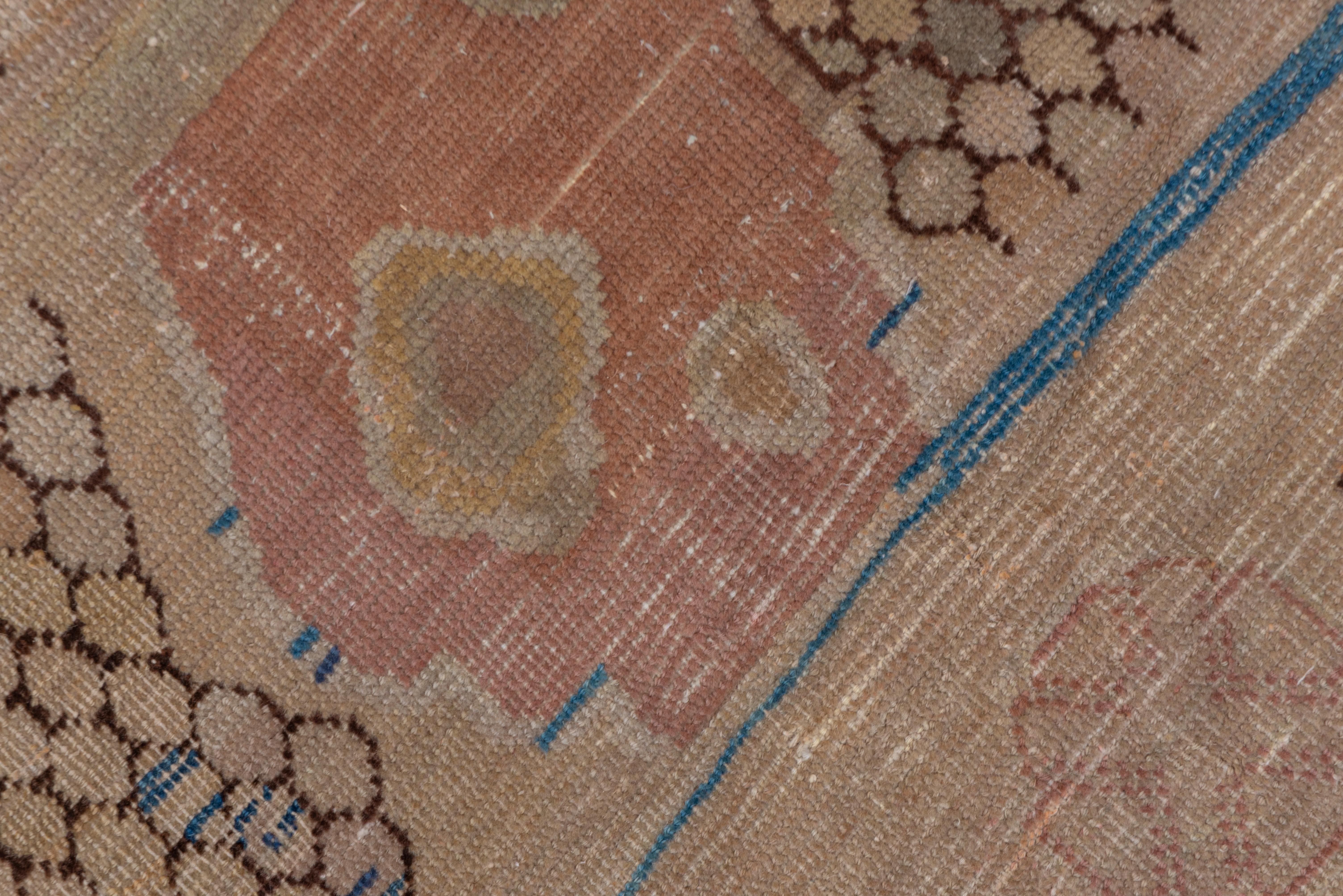 Antique Pictorial Khotan Carpet, Soft Tones Soft Palette, Allover Detailed Field In Good Condition In New York, NY